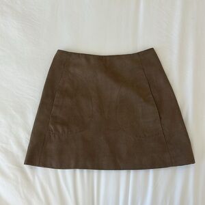 Zara faux suede mini skirt xs taupe
